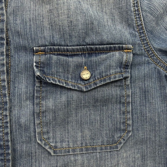 Current/Elliott The Perfect Shirt Women Size 1 Small Denim Cotton Metal Buttons - Picture 6 of 12